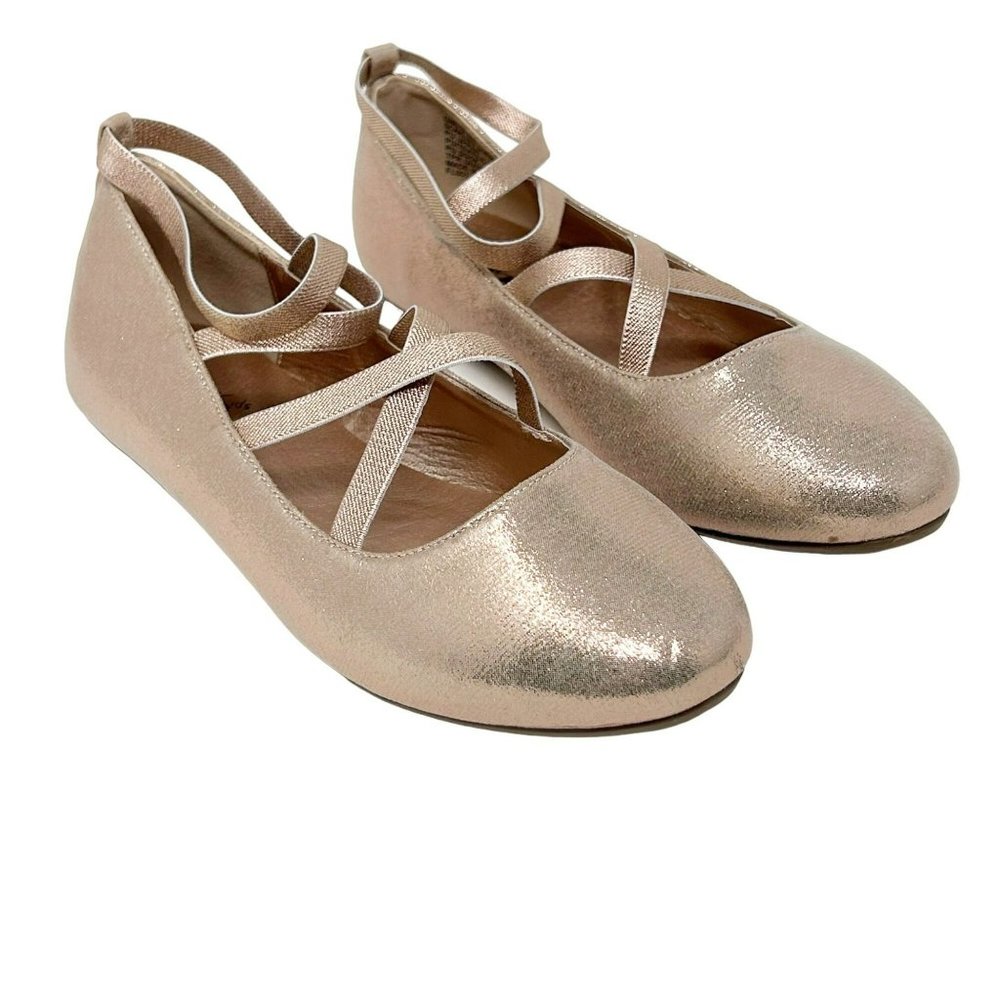 Mia Kids Big Girl Size 5 Rose Gold Gleaming Ballet Flats